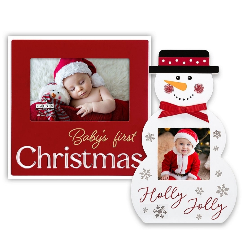 Snowman & Baby's 1st Christmas Frame Malden 2-piece gift set